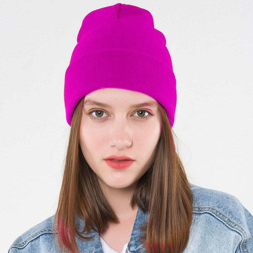 Women Men Soft Knitted Warm Baggy Beanie Hat Unisex Crochet Slouch