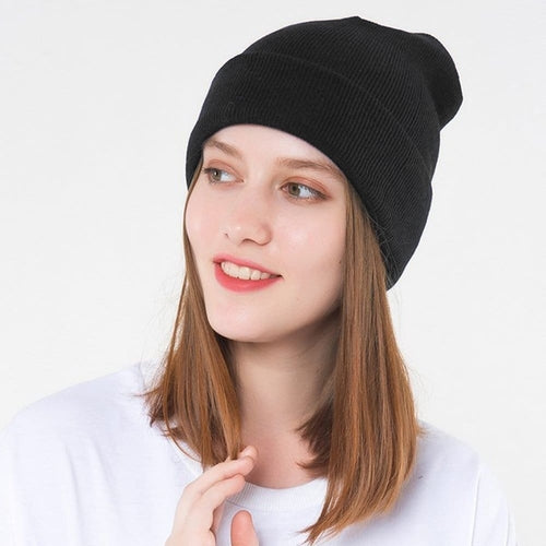 Women Men Soft Knitted Warm Baggy Beanie Hat Unisex Crochet Slouch
