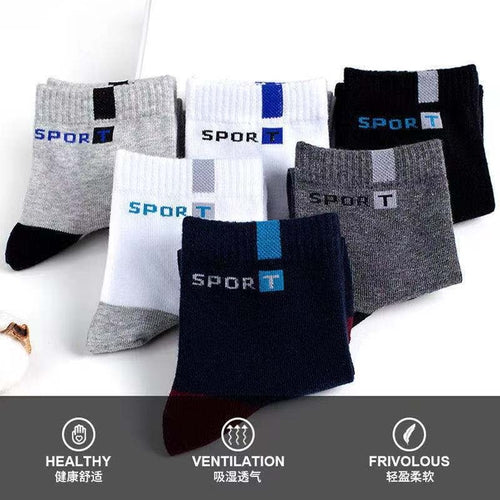 Socks Men's Mid-Calf Letter Sport Cotton Socks Sports Deodorant