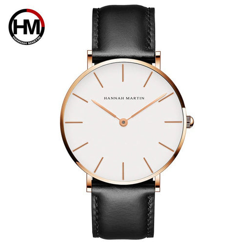 Men's Watch with Waterproof Movement and Leather Strap, European and