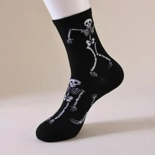 Pumpkin Skeleton Halloween Socks for Women