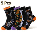 Pumpkin Skeleton Halloween Socks for Women